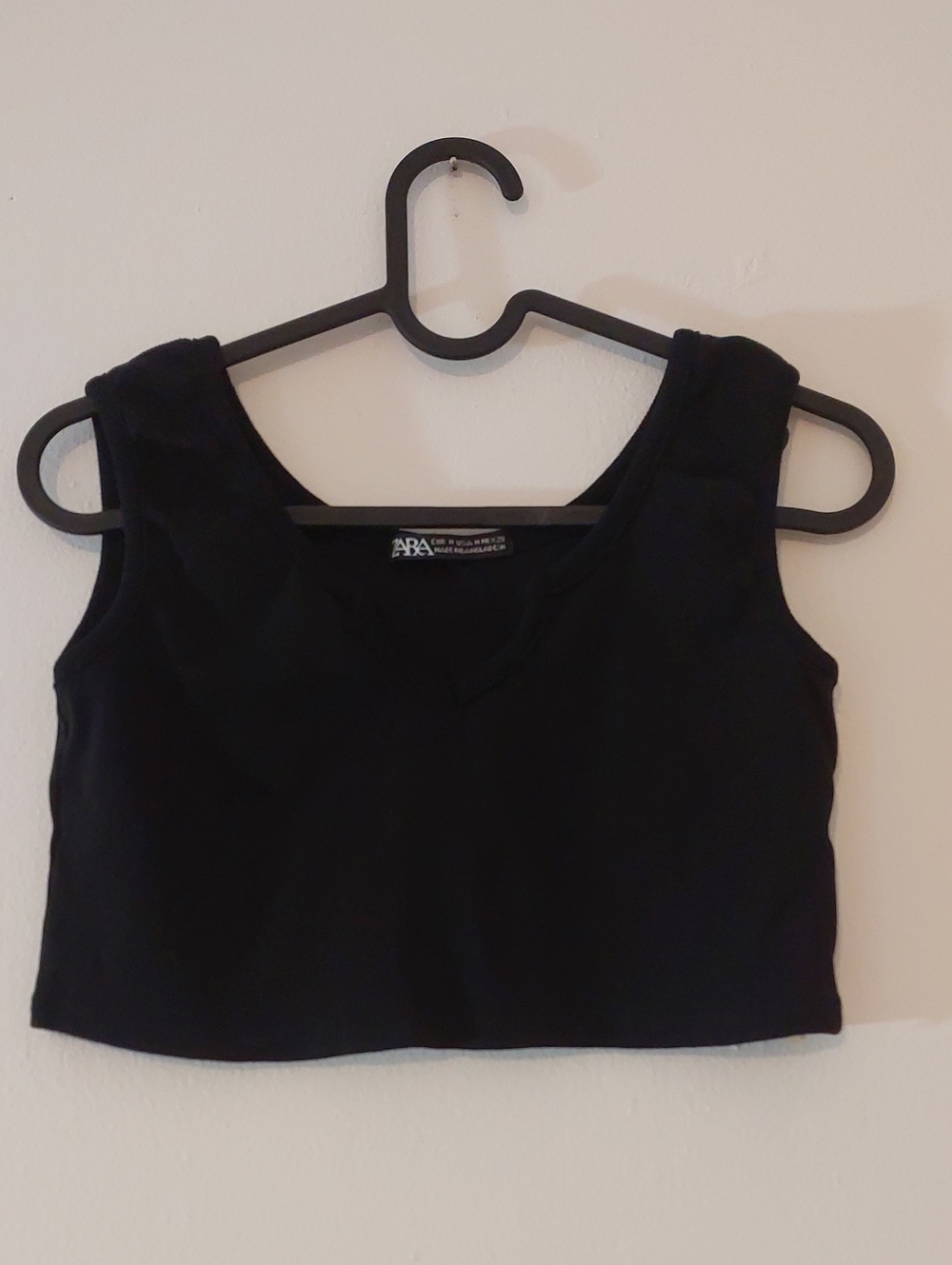 Zara Black Sleeveless Crop Top Size Medium Ribbed